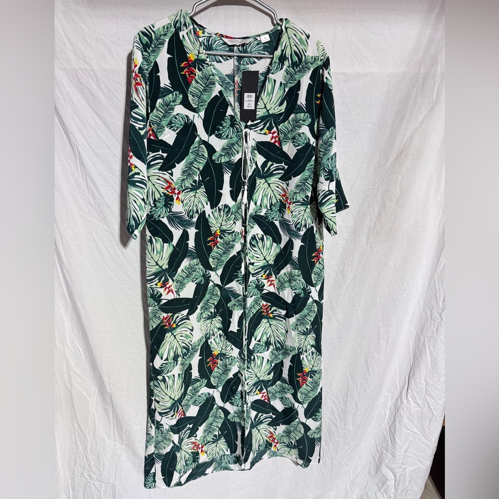 NWT Rachel Zoe tropical print long swim cover Size OS One Size